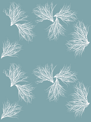 Fabric: Coastal Coral - white on antique blue