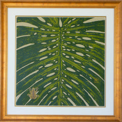 Monstera and Tree Frog