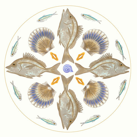 Mandala Series ~ Into the Blue ~ Sailor's choice Fish and Scallops