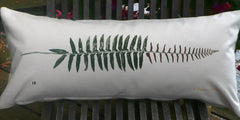 Adirondack Forest Ferns, Loons, Lily pads and feathers  Handprinted Pillow Covers