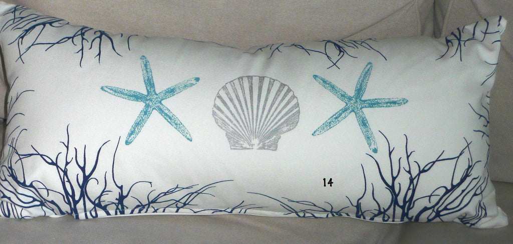 Coastal Pillow Cover, Coral Reef, Starfish, Beach Throw Pillow Covers, Luxe  Linen, Nautical Sea Coastal Blue Harbor Choose Size 