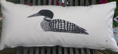 Adirondack Forest Ferns, Loons, Lily pads and feathers  Handprinted Pillow Covers