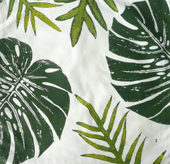 Tropical Botanical Fabrics, Tropical leaves and Fern Pillow Covers: Handprinted and painted
