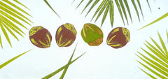 Tropical Botanical Fabrics, Tropical leaves and Fern Pillow Covers: Handprinted and painted