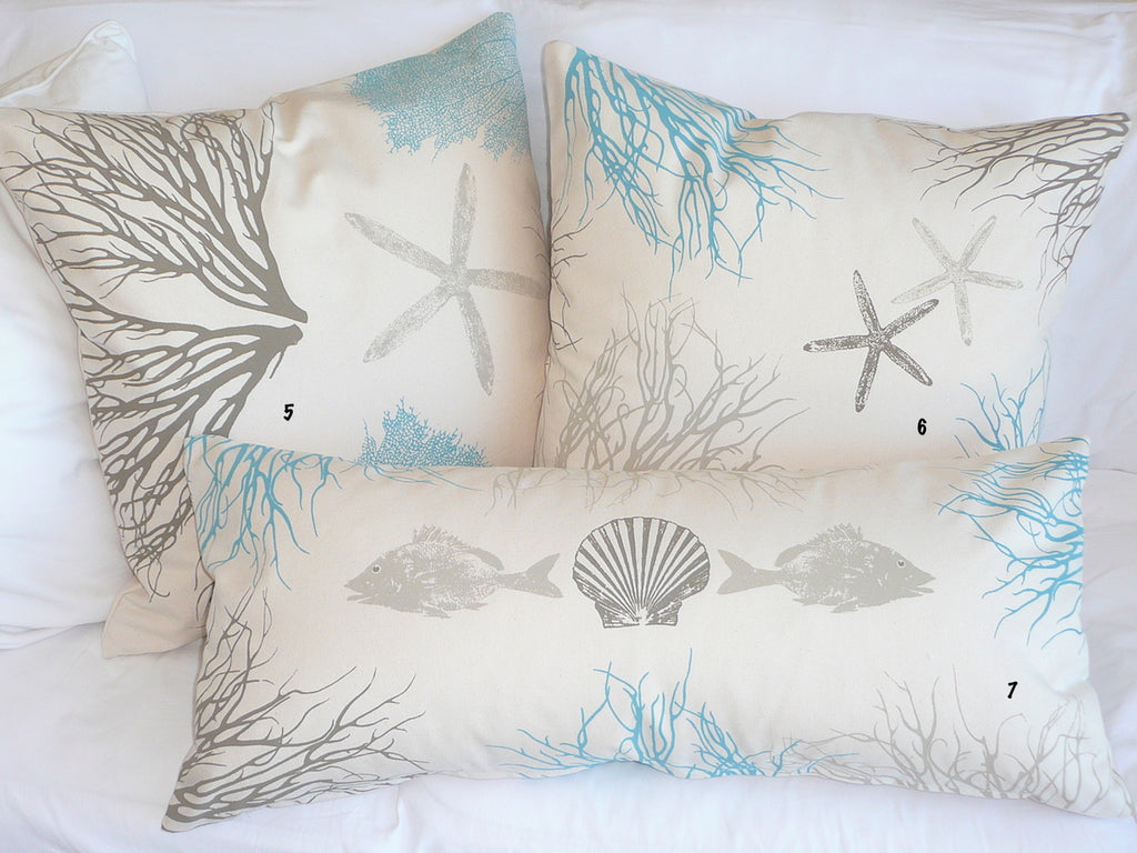 Coral, Sea Fan, Seahorse, Fish Hand made pillow covers – Helio