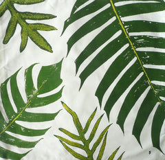 Tropical Botanical Fabrics, Tropical leaves and Fern Pillow Covers: Handprinted and painted