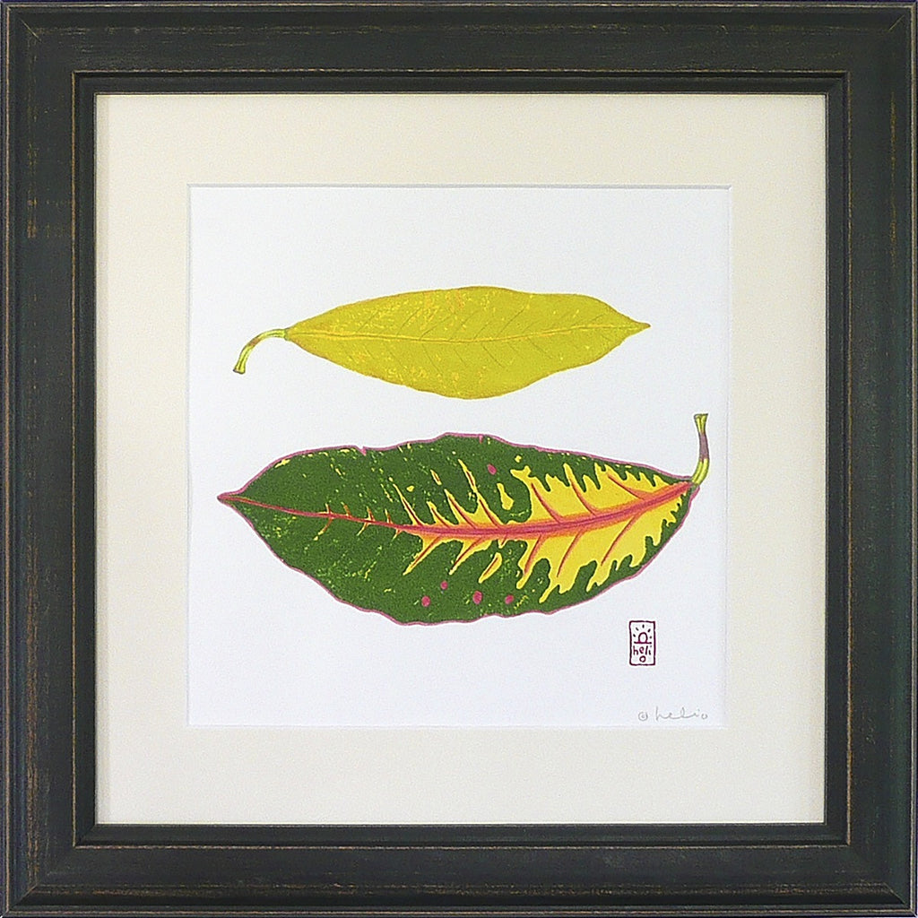 Croton Leaf Collage: 2 horizontal leaves