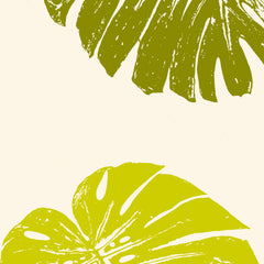 Fabric: Tropical Monstera leaves - vintage greens on ivory