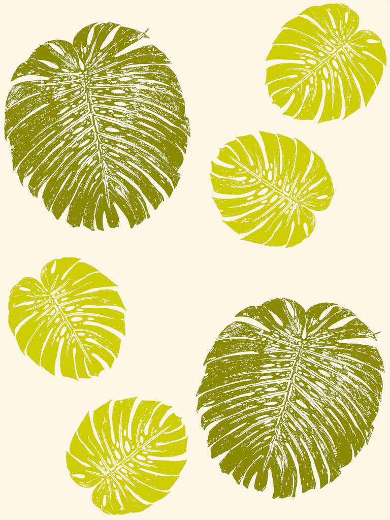 monstera vintage Fabric: Tropical Monstera leaves