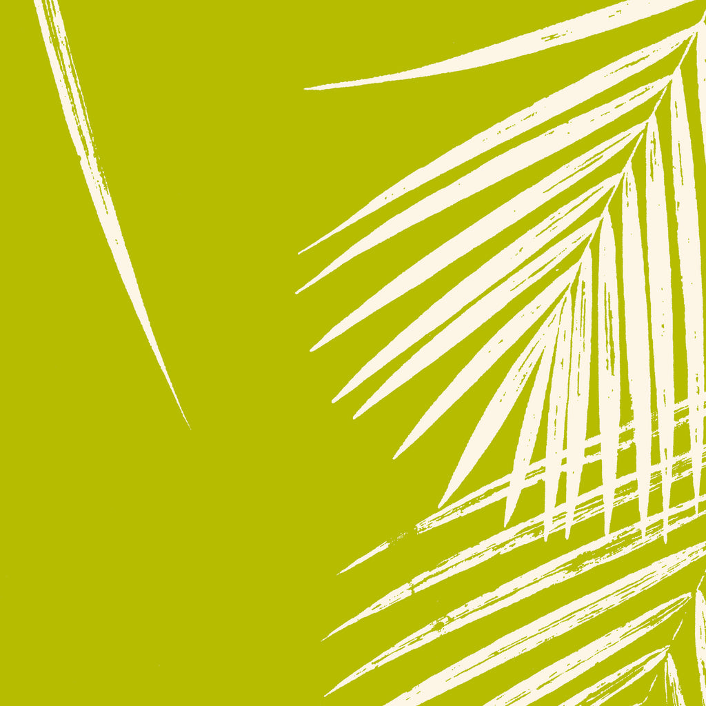 Fabric: Tropical Palm leaves - ivory on chartreuse