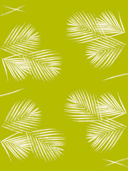 Fabric: Tropical Palm leaves - ivory on chartreuse