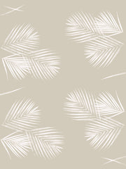 Fabric: Tropical Palm leaves - white on sand