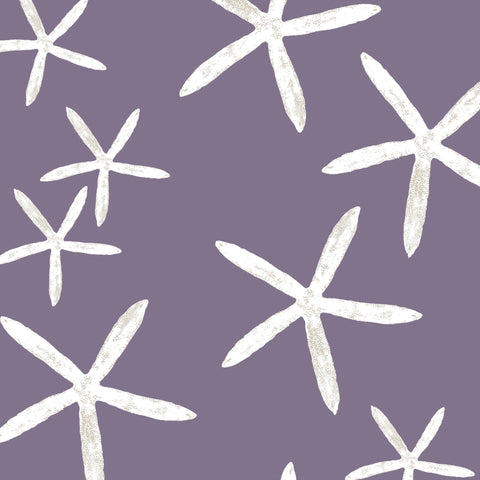 Fabric: Sea stars - white on antique purple