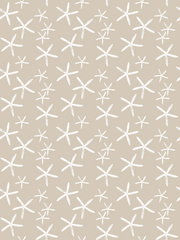 Fabric: Sea stars - white on sand