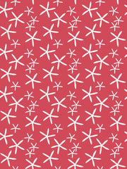 Fabric: Sea stars - white on soft red