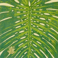 Monstera and Tree Frog