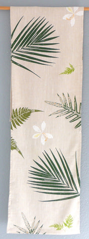 Handprinted Table Linens ~ Orchids, Palms and Ferns